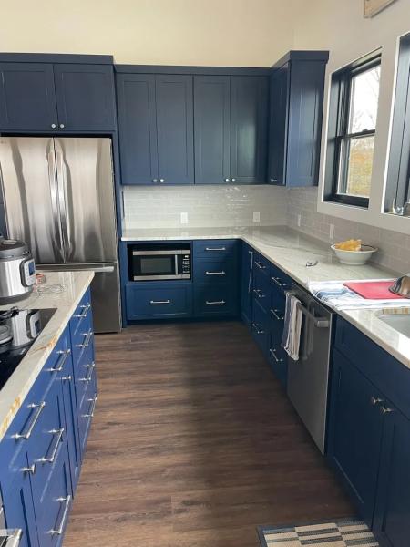 Blue Painted Cabinets